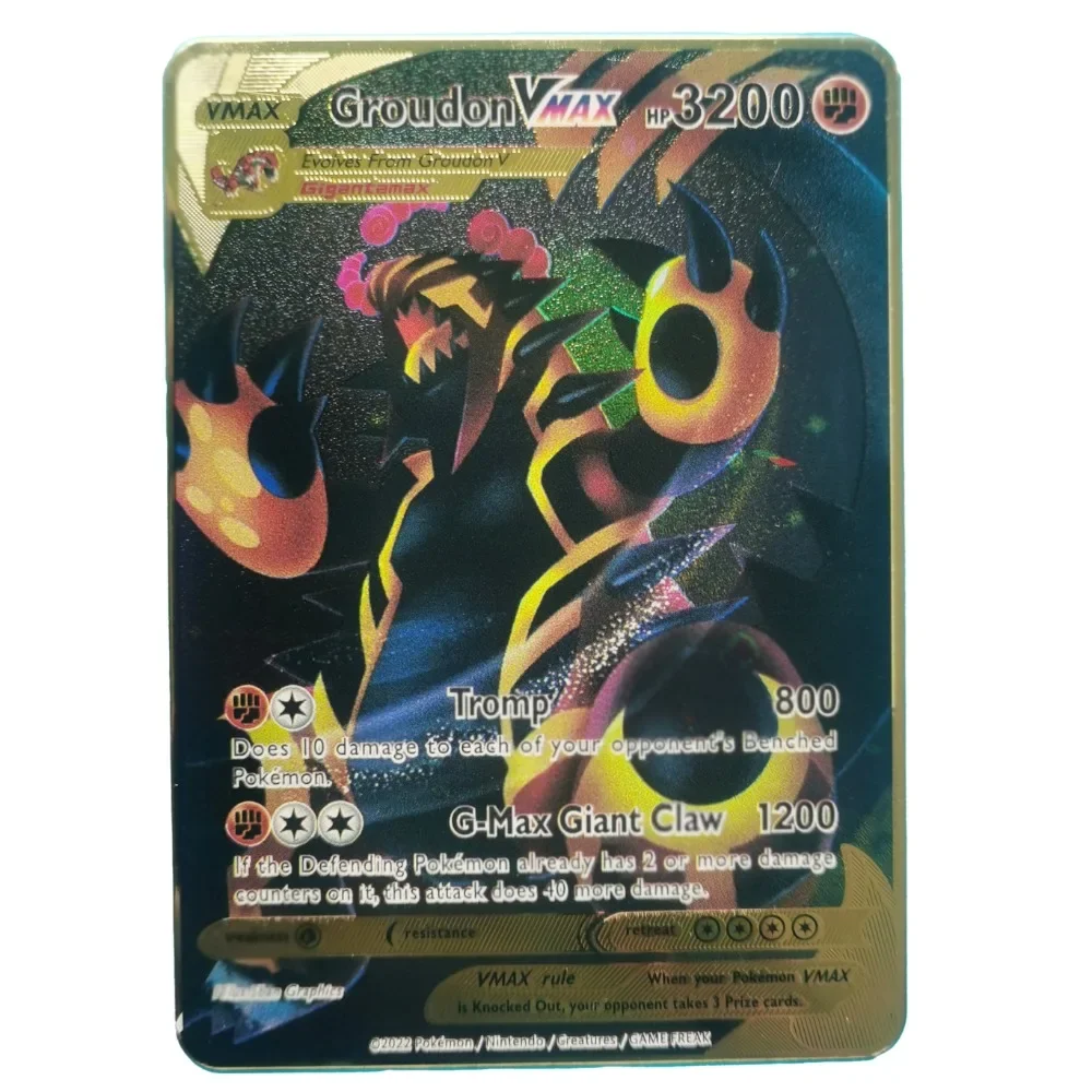 NEW Pokemon English Metal Card Anime Pikachu Charizard