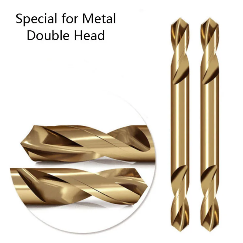 1.0-5.5mm Double /Single Head Cobalt Coated Twist Drill Bit Set  HSS M35 Round Handle Drill Bit for Metal Hole Cutter Tools