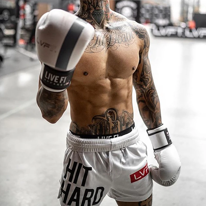 Men's Muscle Fitness Sports Shorts Quick Drying Breathable Short Pants Summer Running Training Male Workout Boxing Casual Shorts 3