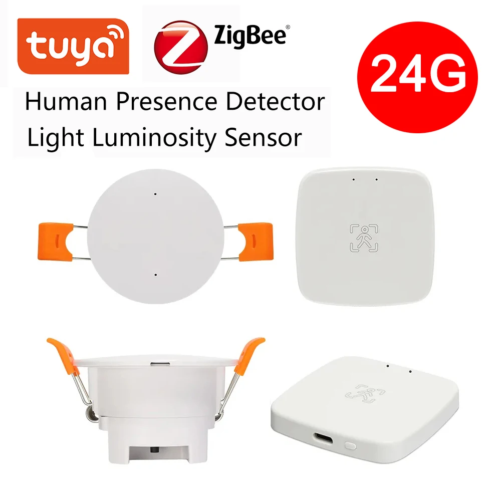 

Tuya WiFi/ZigBee Human Presence Detector mmWave Radar Detection Sensor Light Luminosity 2 in 1 Function Human Body Detection PI