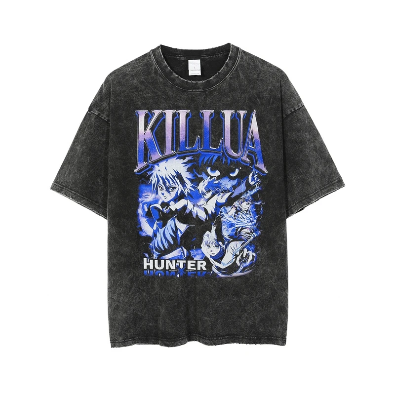 

2023 Men Hip Hop Streetwear Oversize Streetwear Women Casual Graphics T-Shirt Summer Short Sleeve Washed Harajuku Anime Top Tees