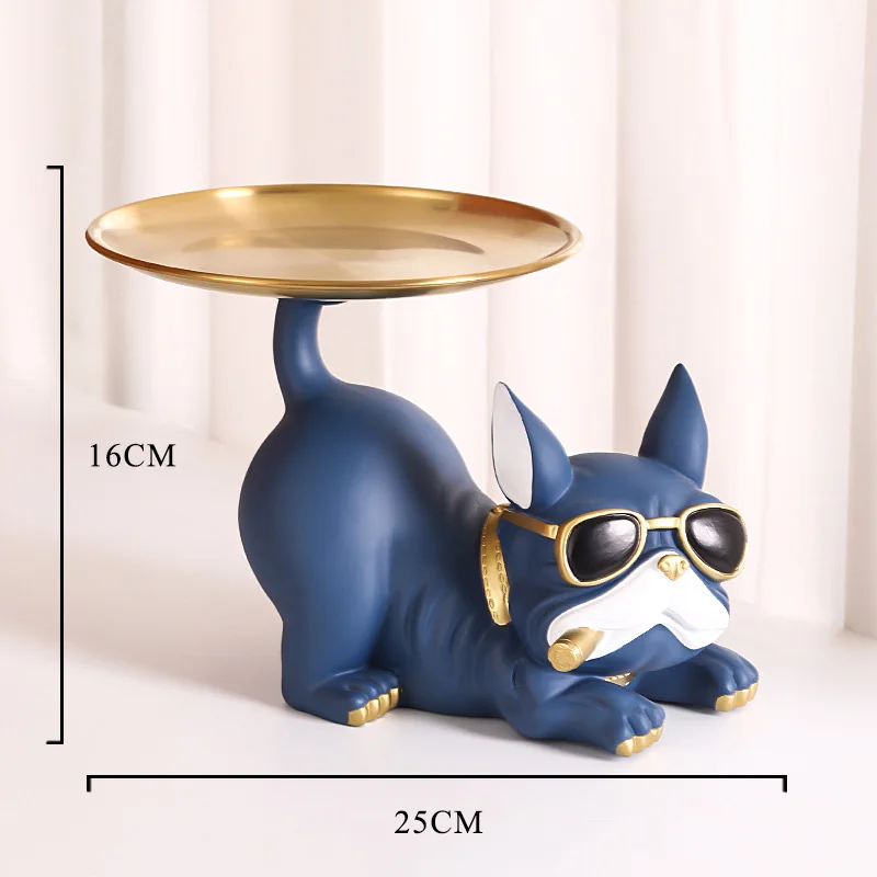 2022 Cool Bulldog Figurines Resin Animal Sculpture Ornaments Storage Room Decor Moden Multifunction Statue For Home Decoration 