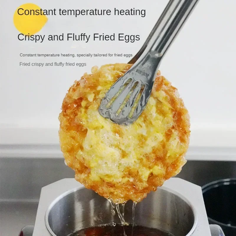 220V Professional Egg Frying Machine Constant Temperature Electric Deep Fryer for Noodles Shop with 16cm Diameter