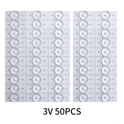 LED SMD Lamp Beads with Optical Lens Filter for TV Backlight Strip Repair (50Pcs 3V Round)