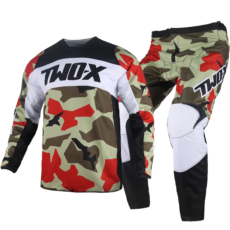 NEW Two-x 180 Bnkr Gear Set Motocross Racing Jersey Pants MX BMX Dirt Bike Kits Street Moto Offroad Suit Mens