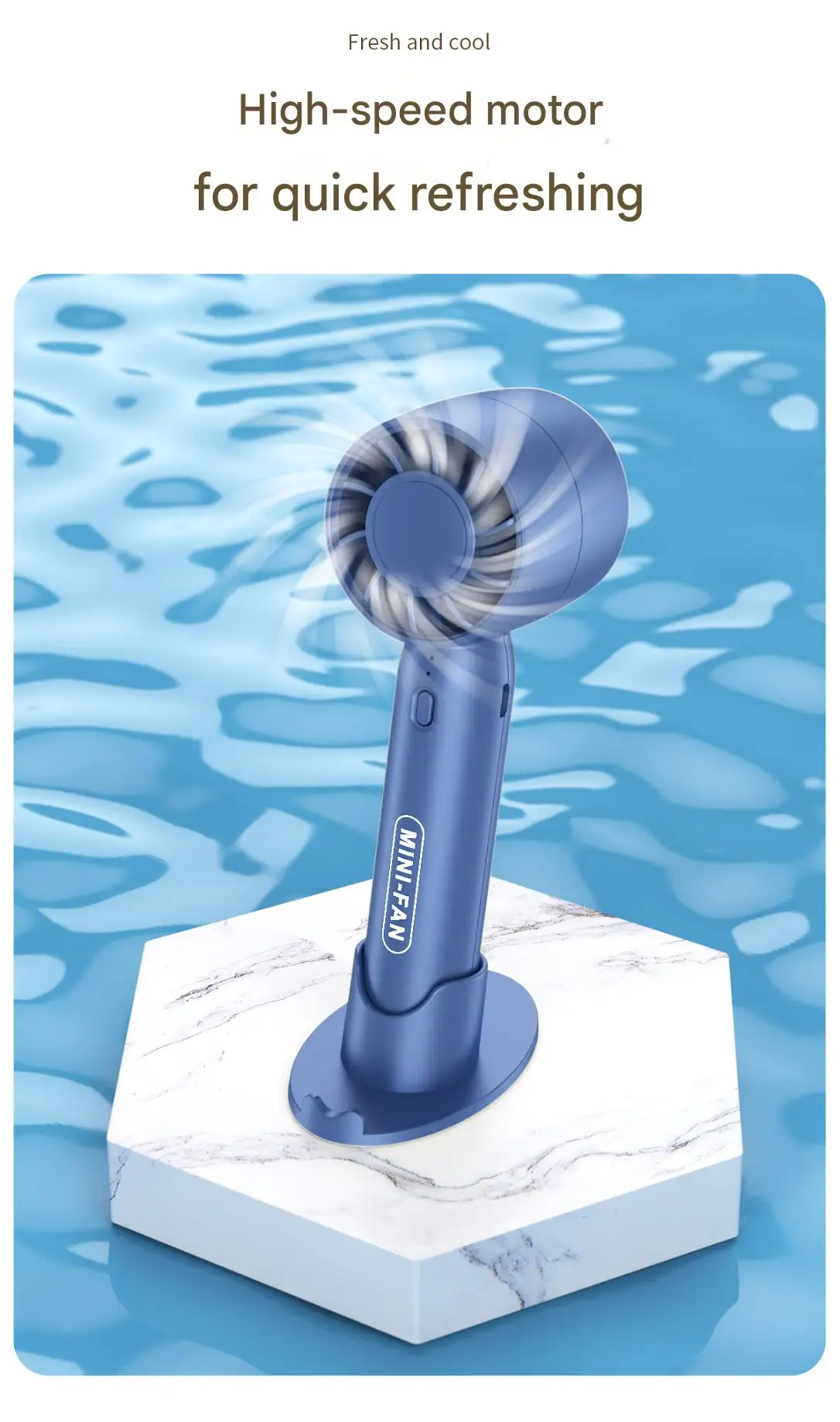 Turbo handheld small fan USB charging mini outdoor portable lightweight desktop stand with long-lasting battery life image 4