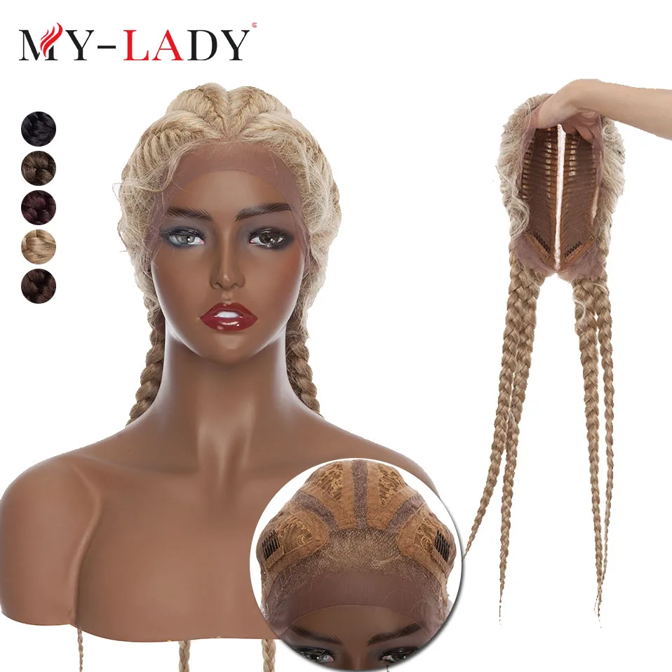 My-Lady 24inches Synthetic Lace Front Wig With Baby Hair Long Straight For Black Woman People Braiding Frontal Box Braids Wigs leather belt men s leather youth pin buckle first layer of pure leather black belt style simple wild young people belt