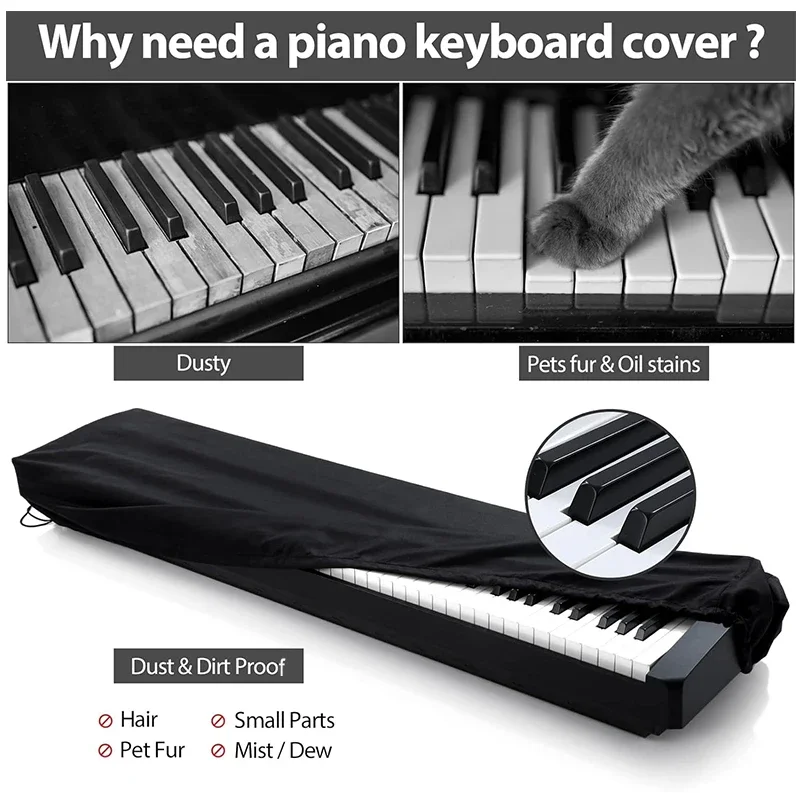 Piano Keyboard Covers for Digital Electric Pianos Full Cover Drawstring Lock Music keyboard Protector Cover For 61 & 88 Keys