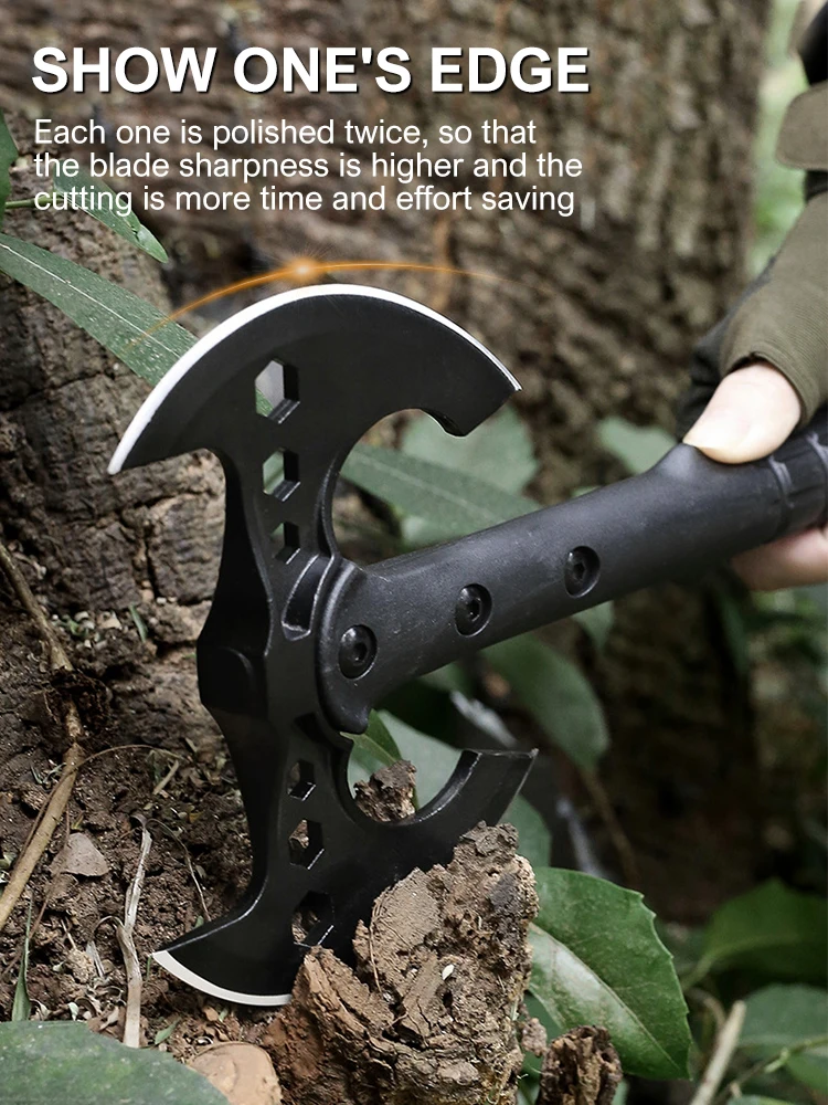 Outdoor EDC Portable Multifunctional Engineer Axe Camping Survival Tactical Axe Mountaineering Firefighting Hammer Car Tools 3