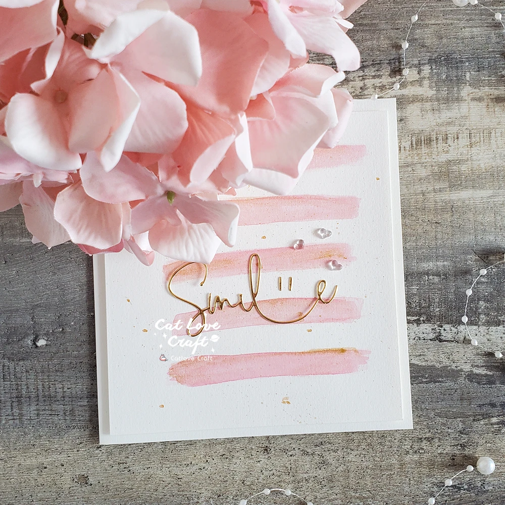 Catlove Smile Word 금속 절단 다이 스크랩북 금형 나이프 스텐실 다이 컷 카드 만들기 DIY 공예 엠보싱 새로운 다이