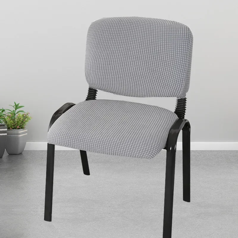 Split Low Back Chair Covers Jacquard Solid Color Simple Elastic Modern Home Decor Chair Dust Protect Cover Office Stool Covers 4