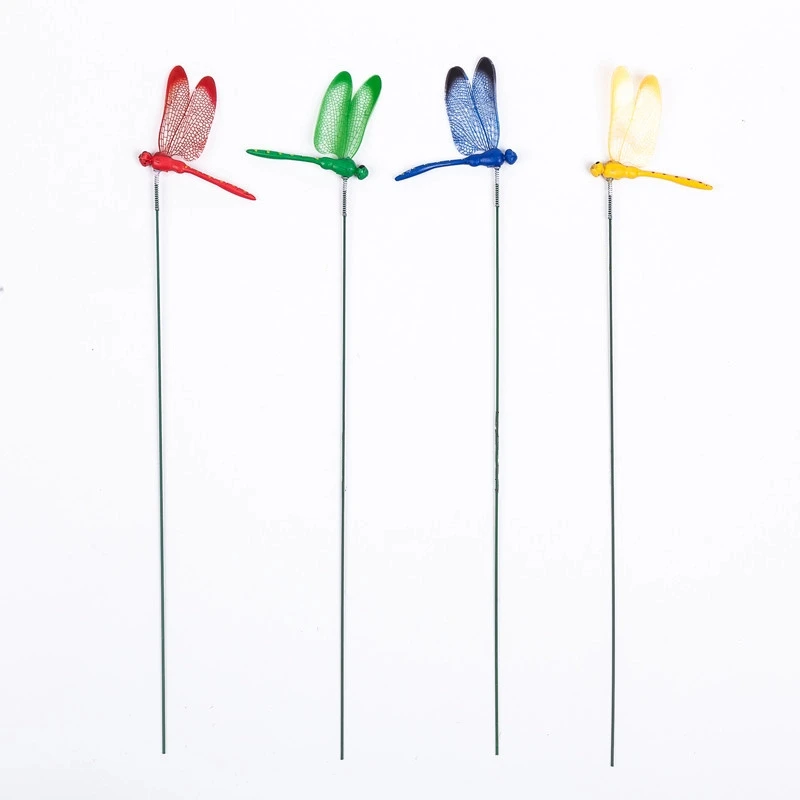10Pcs Dragonflies Insert Rod Gardening Decoration Simulation Dragonfly Home Decoration Background Gardening Decoration