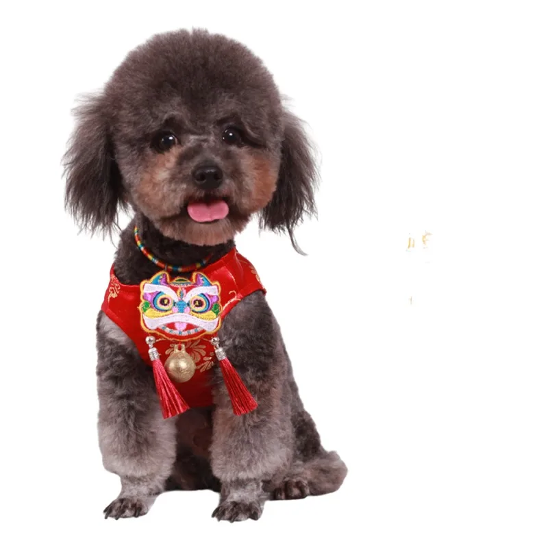 Chinese New Year Dog Necklace Cat Puppy Small Dog Collar Bell Chihuahua