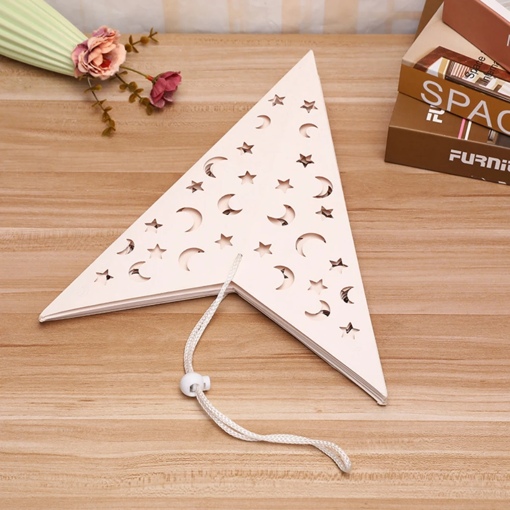 Christmas Star Hanging Decoration with Light Five-pointed Star Paper Pendant for Home Decor Holiday Party Shop Window Decoration