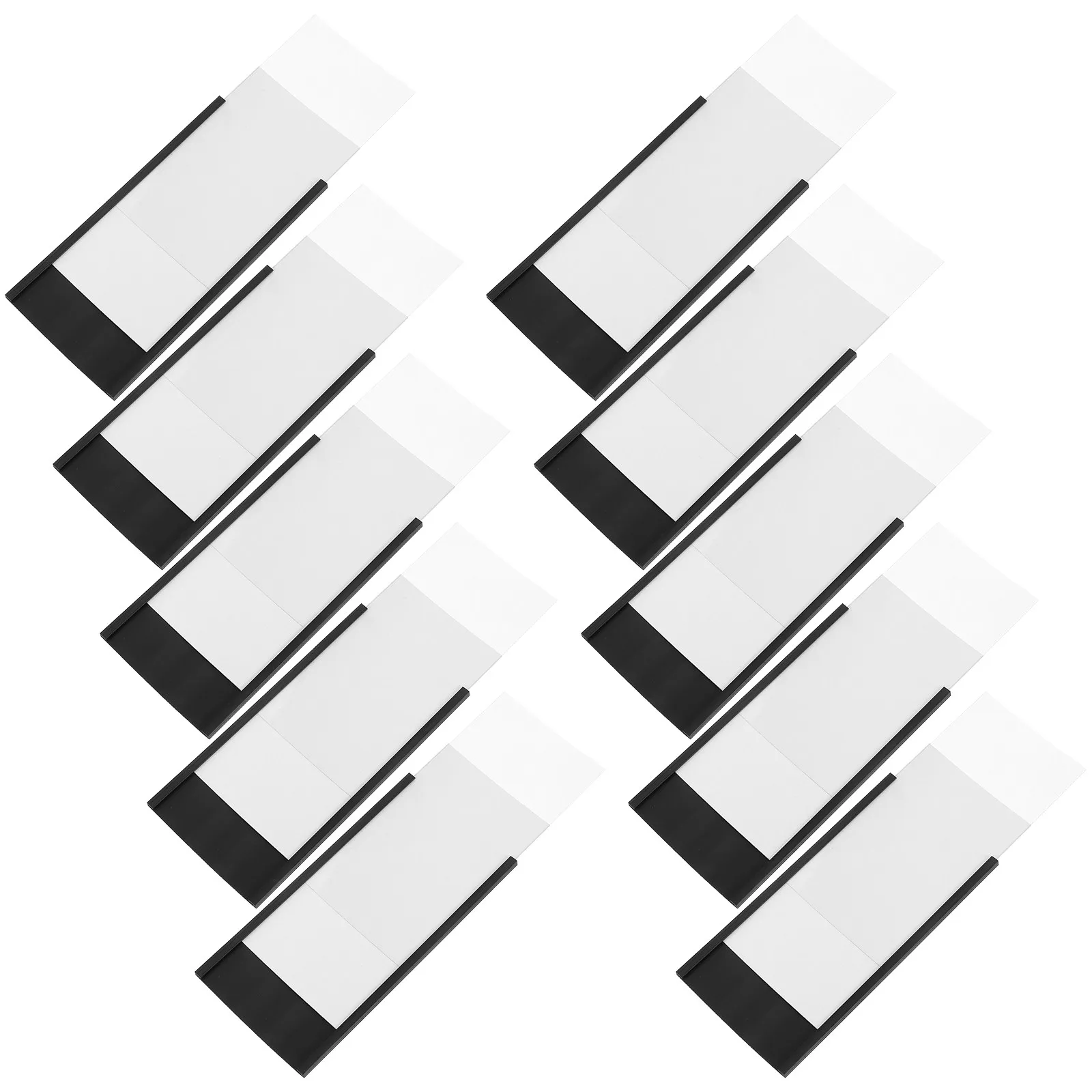 10세트 자석 라벨 홀더 투명 플라스틱 카드 삽입물 재사용 가능한 디스플레이 클립 창고 선반 냉장고 문 사무실용