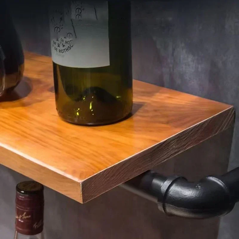 Wall Industrial Bar Cabinets Modern Wood Luxury Shelf Liquor Cabinet Bottle Holder Shelves Stojak Na Wino Bars Home Furniture