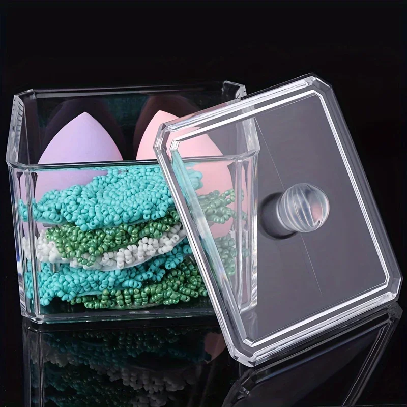 1/2/3 Transparent Cotton Swab Storage Box Makeup Organizer