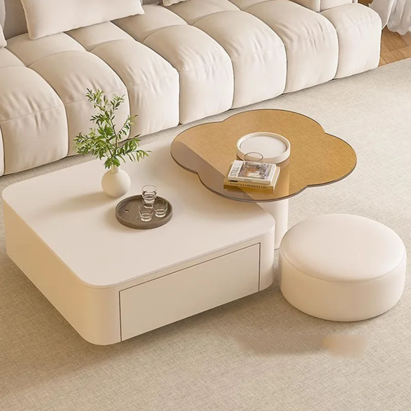 

Living Room Luxury Coffee Table Trau White High Nordic Mobile Coffee Table Mesa Lateral Apartamento Couchtisch Bedroom Furniture