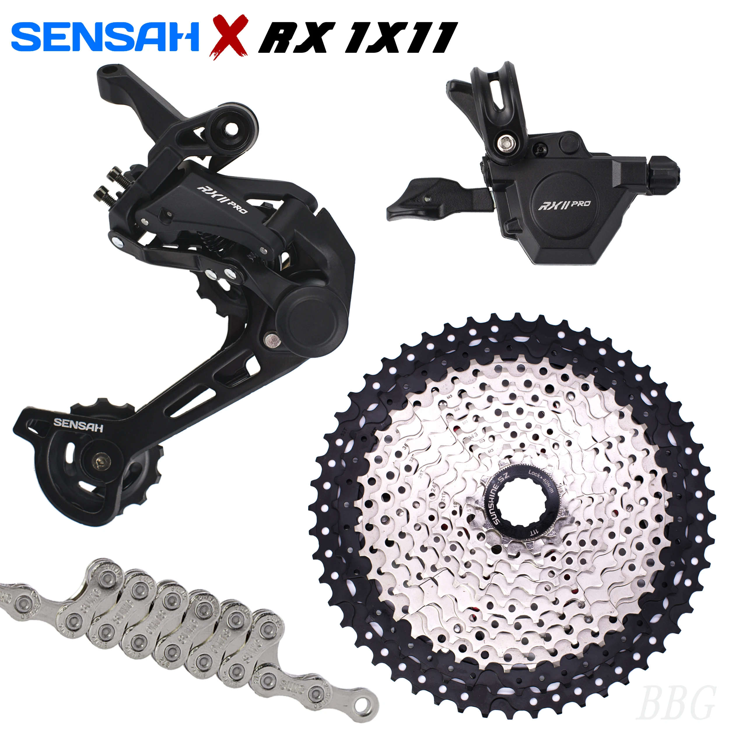 

SENSAH 11 Speed MTB Groupset RX11 PRO with 11s Trigger Shifter Rear Derailleur Cassette for Mountain Bikes