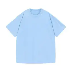 Personalized Streetwear Unisex Oversized Cotton T - Shirt - Custom Logo Retro Design - 3XL (Sky Blue)