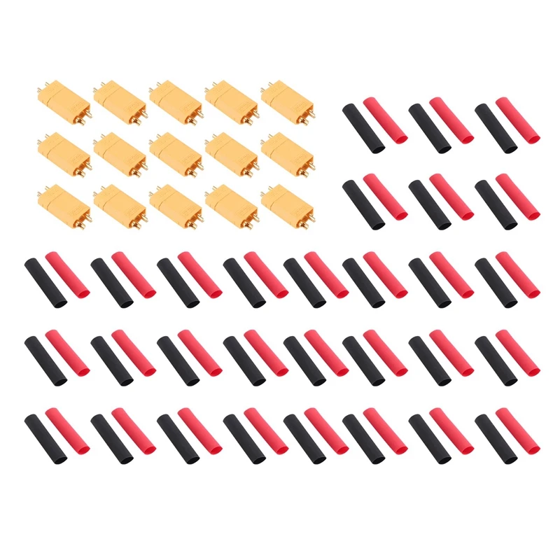 Xt30 15 Paia Connettori Batteria Maschio Femmina Xt30U Connettori Maschio Femmina Spina Rotonda Femmina Con Tubo Termoretraibile