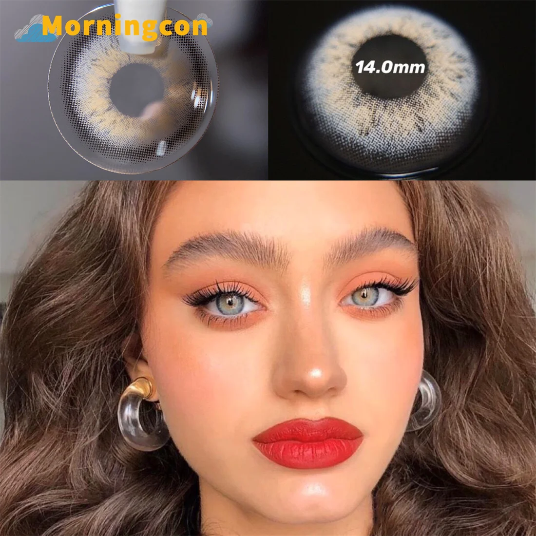 Morningcon Roma Gray Color Contact Lenses For Eyes Big Beauty Pupil