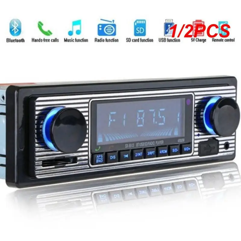

1/2 шт. беспроводной автомобильный радиоприемник 1 din Bluetooth Ретро MP3 мультимедийный плеер AUX USB FM Play винтажный стерео аудио плеер с пультом дистанционного управления