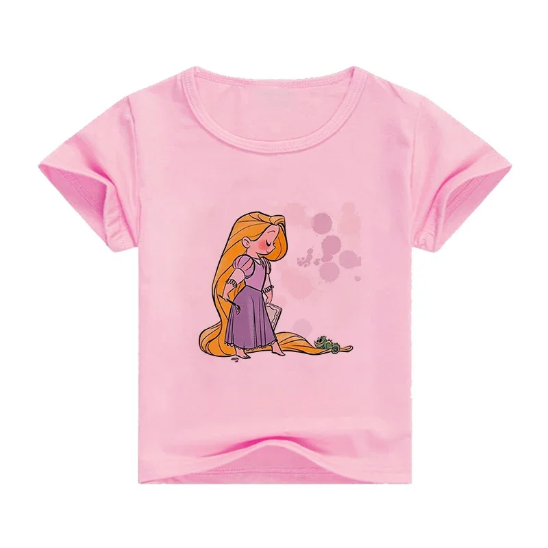 thumbnail image 1 of Ropa de verano unisex para niños, camiseta de princesa con bonitos dibujos animados para niño y niña, estética divertida, cuello redondo, manga corta blanca, 1 of 5