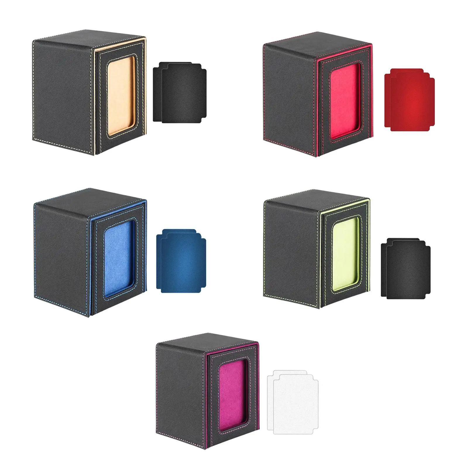 Card Deck Box with 2 Movable Dividers, Protection Closure Card Deck Case Card Holder for Collection Cards