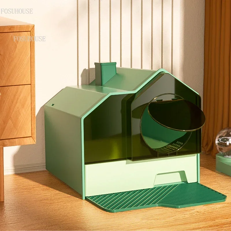 

Home Cat Litter Box Fully Enclosed Large Deodorant Anti-splash Cat Toilet Drawer Cat Bedpans Large Cat Litter Box Cat Supplies