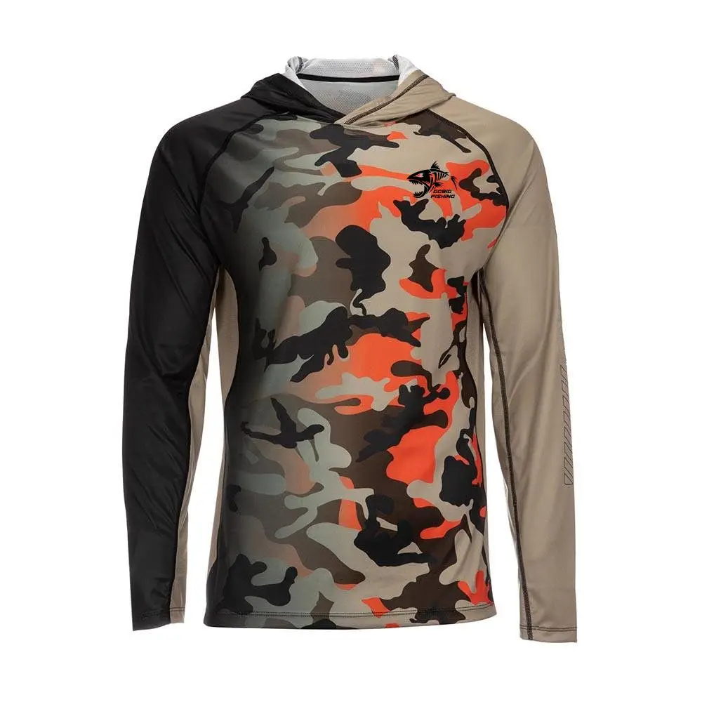 Huk Fish Gear Fishing Shirt Summer Long Sleeve Shirt Quick Dry Breathable Hooded Mask Fishing Clothes Anti-UV 50+ Shirts