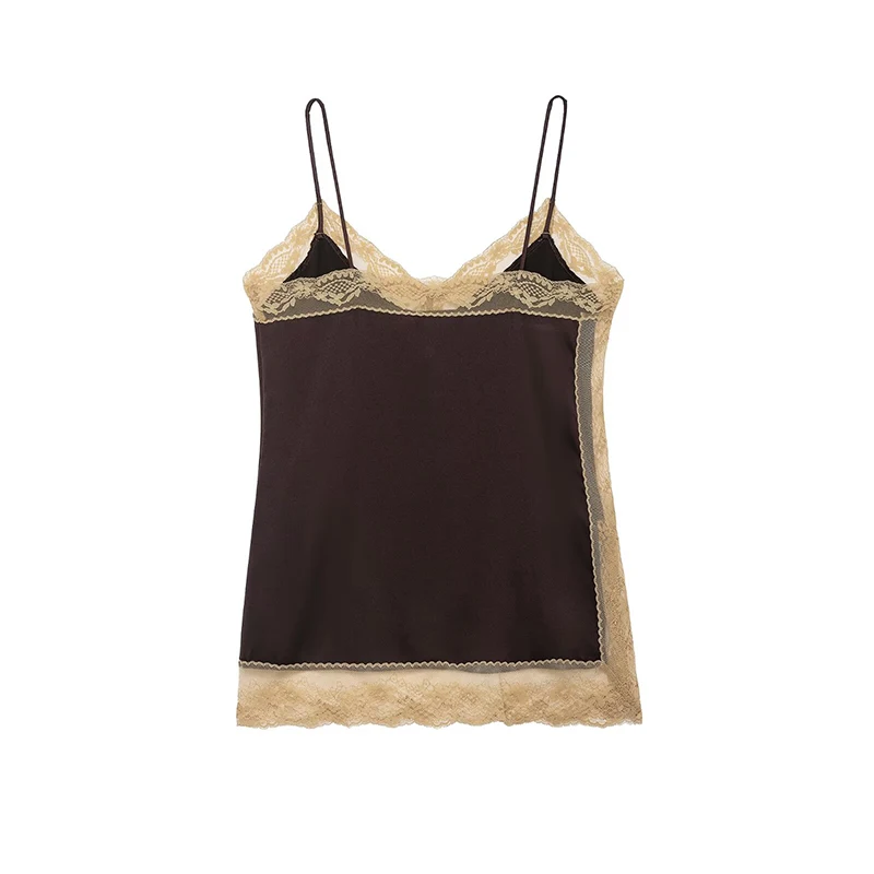 Women Lace Midi Skirts 2 Piece Sets 2025 New Chic Fashion Satin Lace Sling Top Women's Suits Sexy Elegant Woman Outfits