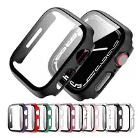 Tempered Glass+cover For Apple Watch Accessories 45mm 41mm 44mm 40mm 42mm Screen Protector Apple watch Case serie 9 4 5 6 SE 7 8