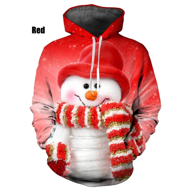 

2022 Christmas Snowman Autumn and Winter Men 's Personality Hoodies Christmas Casual Sport Hooded Size XS-5XL