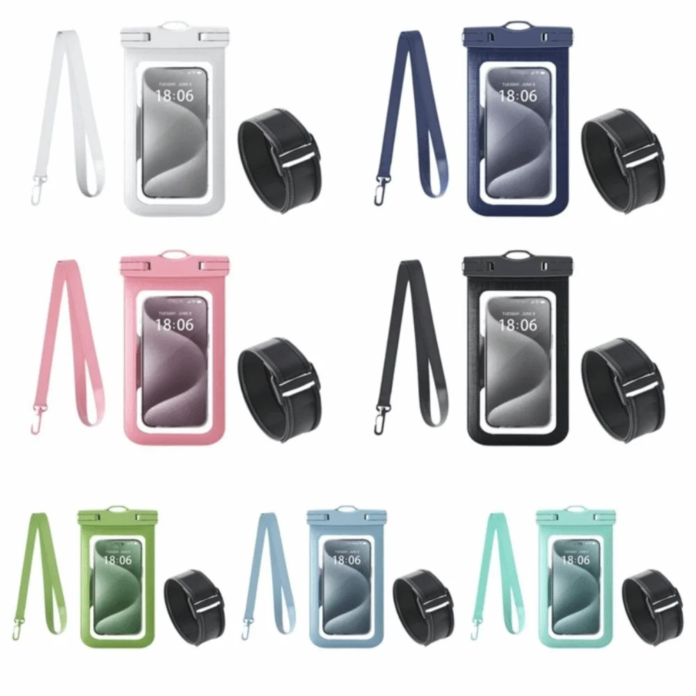 Adjustable Strap Waterproof Phone Pouch Armband Large Capacity Transparent Hanging Neck Bag Touch Screen PVC Dry Bag Pool 5 Adjustable Strap Waterproof Phone Pouch Armband Large Capacity Transparent Hanging Neck Bag Touch Screen PVC Dry Bag Pool 5