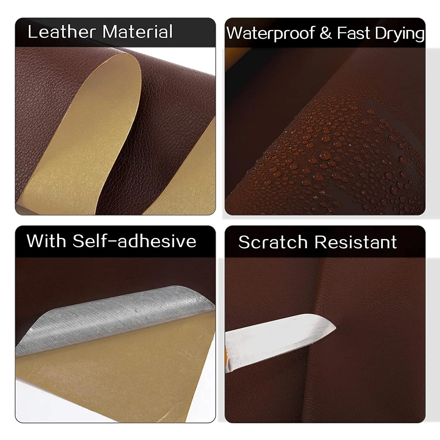 5PCS Leather Repair Sticker 20x30cm Self-adhesive Eco-leather Patches  Repair Multicolor Pu Patches Sofa Hole Car Seats Sticker