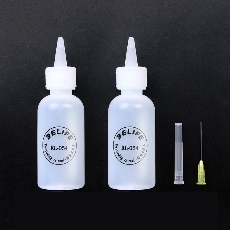 Relife RL-054 50ml vazio garrafa plástica solda fluxo pasta resina dispensador garrafa de álcool perfume com agulha