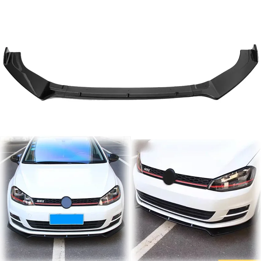 

3X 2013 To 2019 For VW Volkswagen Golf 7 7.5 MK7 MK7.5 GTI R R-line GTD GTE Car Front Bumper Lip Spoiler Splitter Diffuser ABS