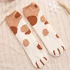 20Pairs Cute Cat's Paw Floor Socks for Fall and Winter Thickened Half-fleece Moon Socks for Women Coral Velvet Mid-calf Socks 3