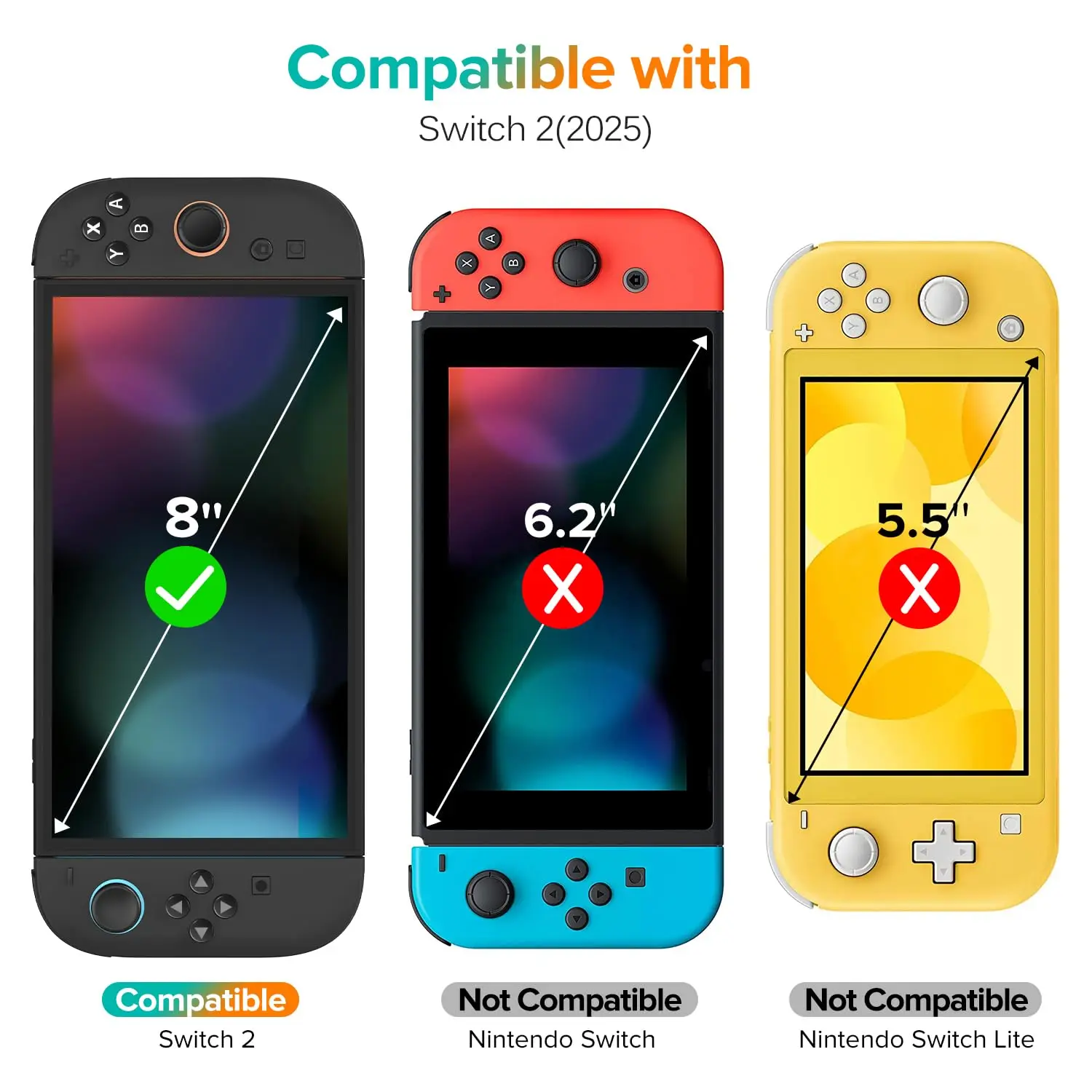 Tempered Glass Screen Protector for Nintendo Switch Transparent HD Anti Scratch