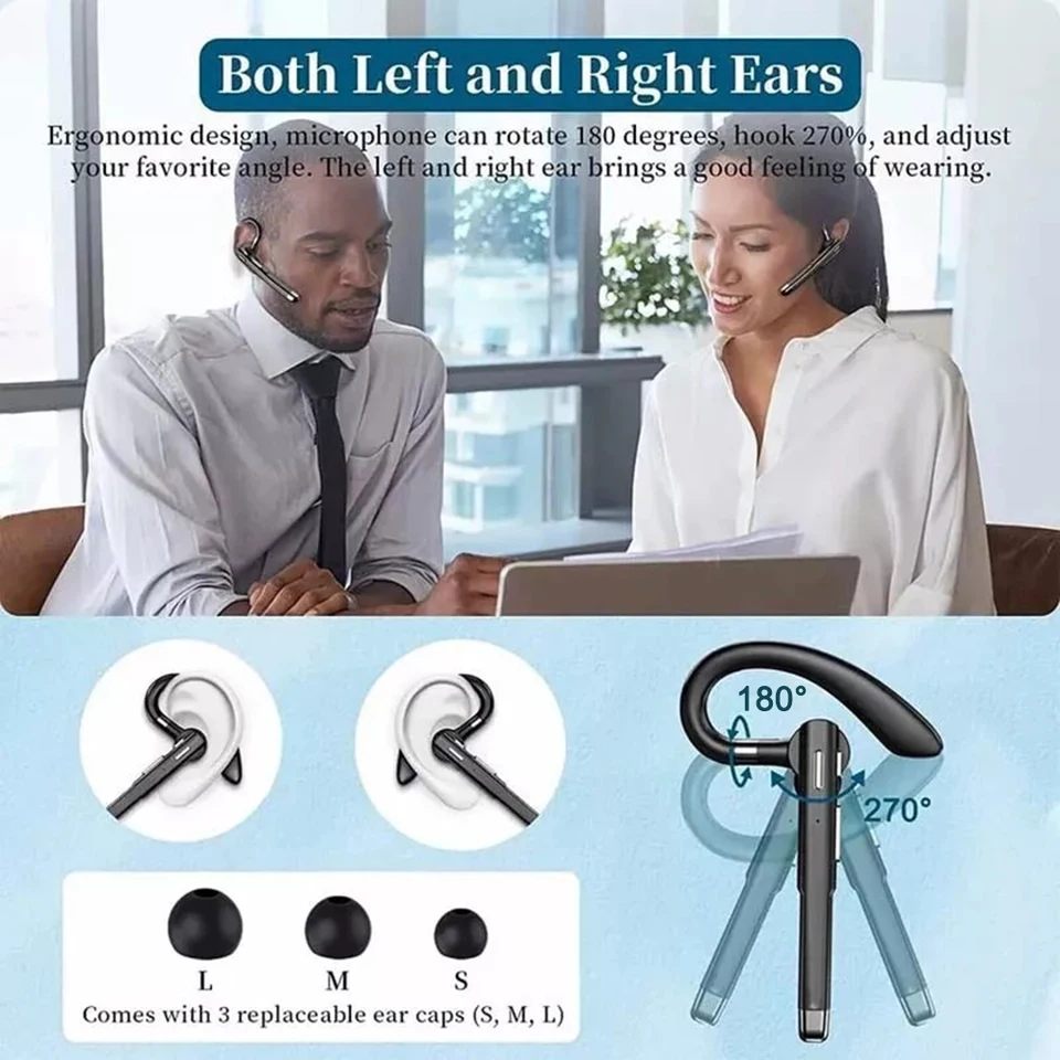 Nouveau YYK-530 Bt V5.1 Crochet D'oreille Bleu Dent écouteur Mains Libres Unique Oreille Sans Fil Casque CVC8.0 Réduction Du Bruit Micro écouteur