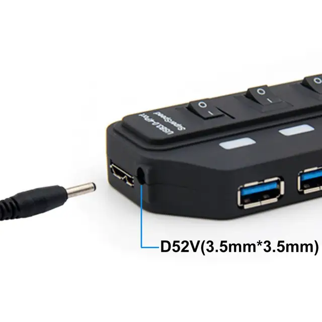 Usb Hub with Multiple Protections High-speed 7-port Usb3.0 Multi Splitter Hub with Switch for Laptop for Ultra-large-capacity