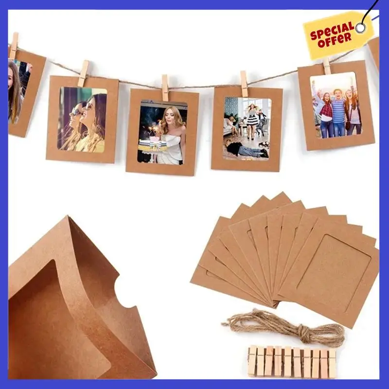 100PCS 6Inch Baby Shower Photo Frame Clip Wall Happy Birthday Banner DIY Wedding Anniversary Picture Party Favora01p