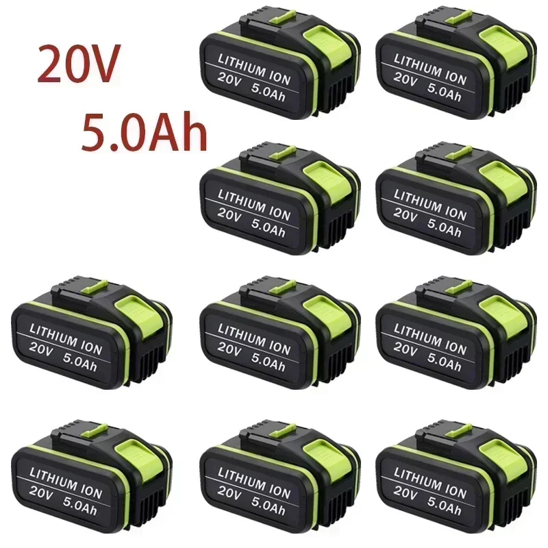 

100% New 20V 5000mAh Rechargeable Lithium Battery Replacement Worx Battery for WA3551 WA3553 WX390 WX176 WX386 WX678