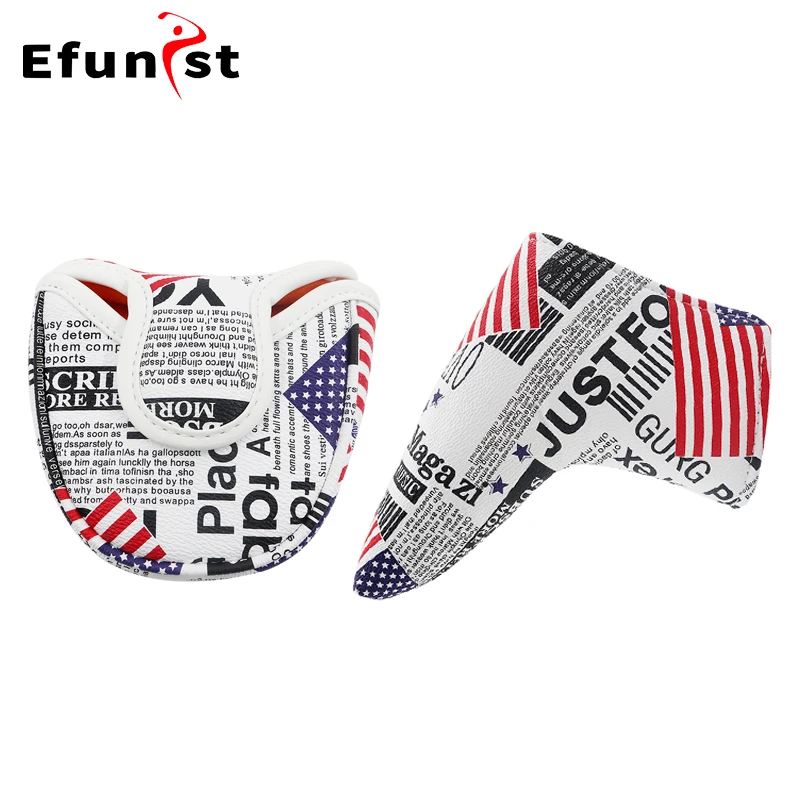 Golf Putter Covers Mallet Putter And Blade Putter Magnetic Closure Golf Club Protector Covers PU Leather Golf Wood Head Covers
