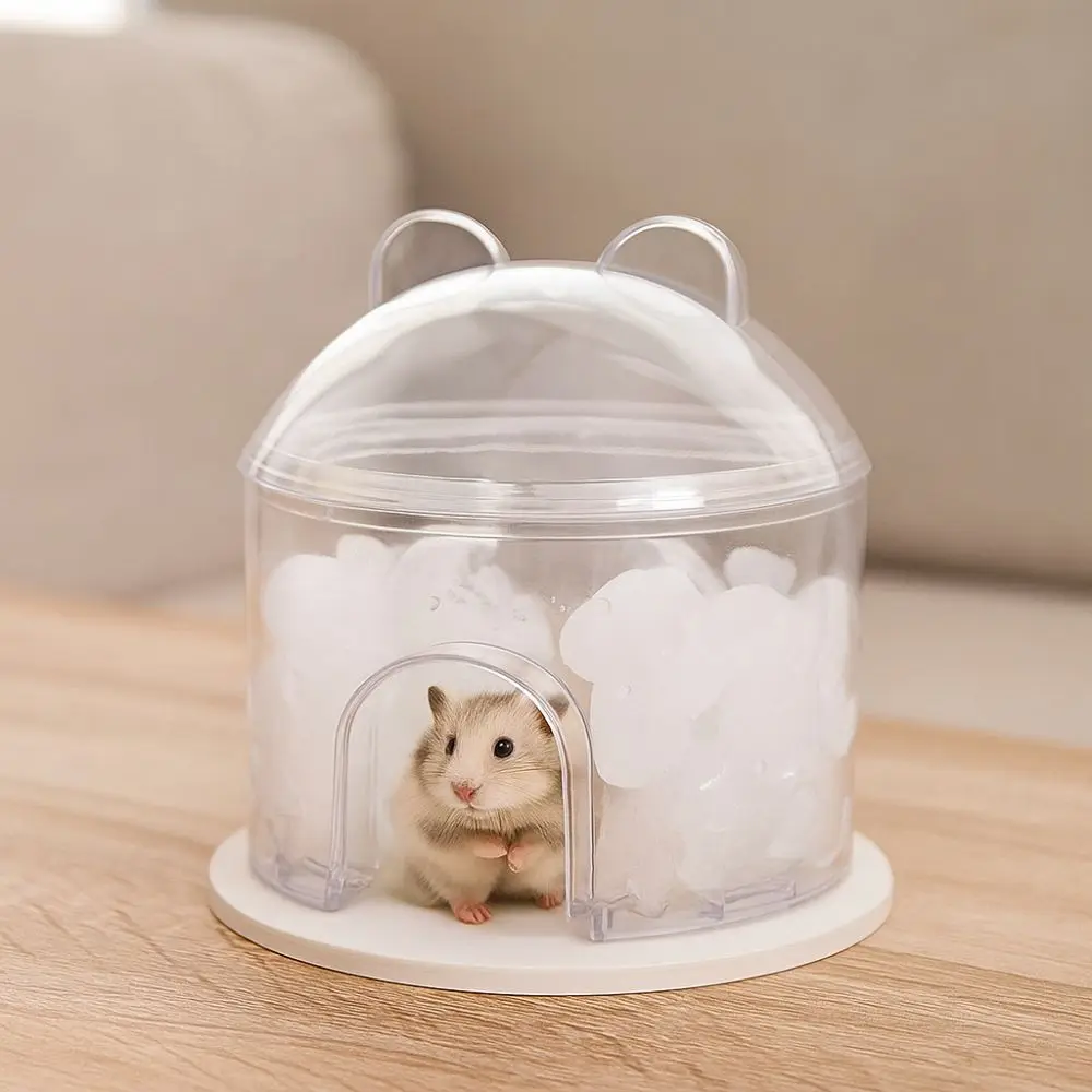 Transparent Hamster Cooling House & Hollowed-Out Habitat Se3609bb5fe4e40a6a014bef7ee651b06K