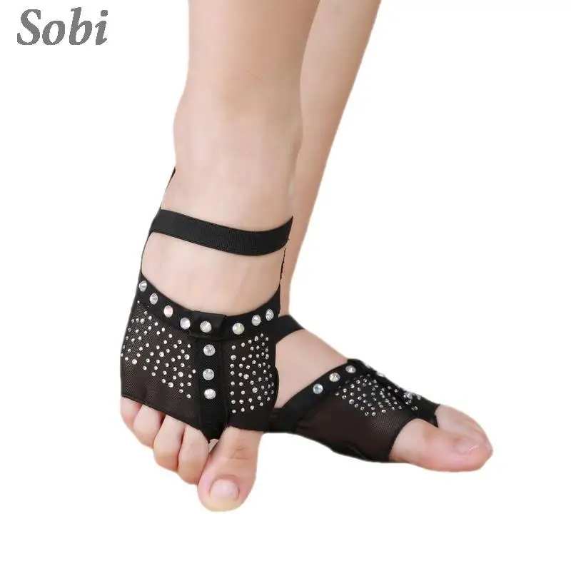 

Belly Dancing Foot Thong for Women Inlaid Rhinestone Heel Protector Shoes Toe Pads Professional Ballet Dance Shoes Accessories