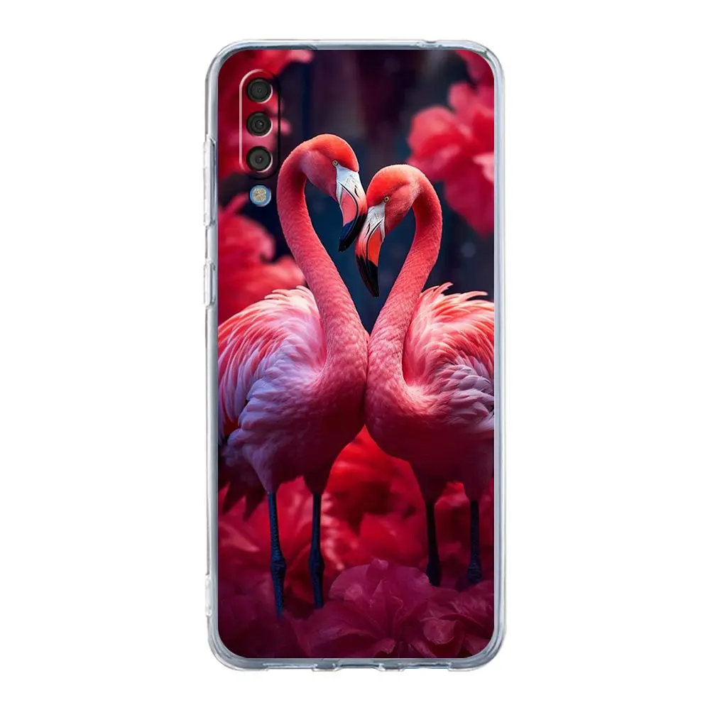 Lovely Pink Flamingos Leaf Design Phone Case