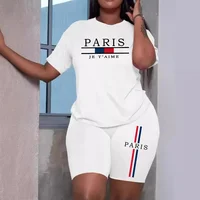 Ensemble 2 pièces pour femme 2026 – Haut à manches courtes et short de luxe tendance pour l'été – Tenue décontractée et confortable pour le jogging 2