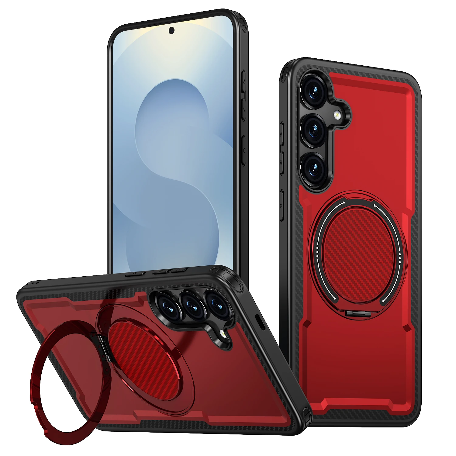 360° Rotating Magnetic TPU Phone Case with Shockproof Kickstand and Slim Design